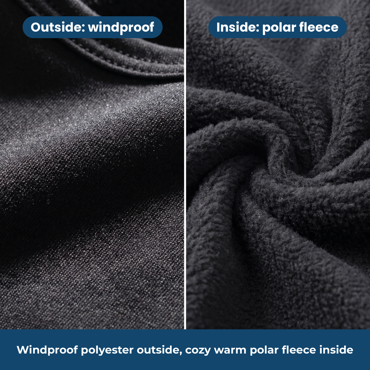 Polar-Fleece Sturmhaube - Außen winddicht, innen Polar-Fleece