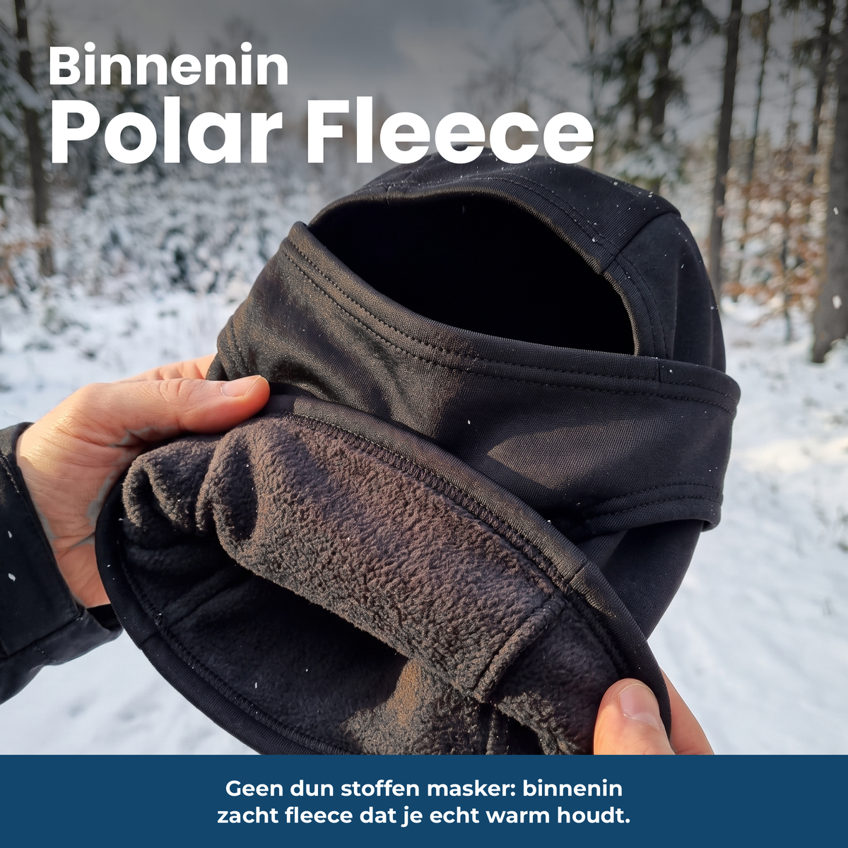 Polar-Fleece Sturmhaube - Polar-Fleece Innenfutter