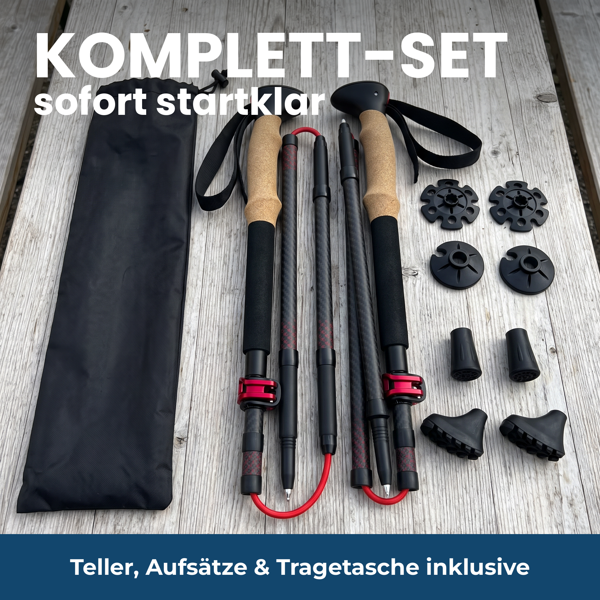 Komplett-Set mit Tellern, Aufsätzen & Tasche