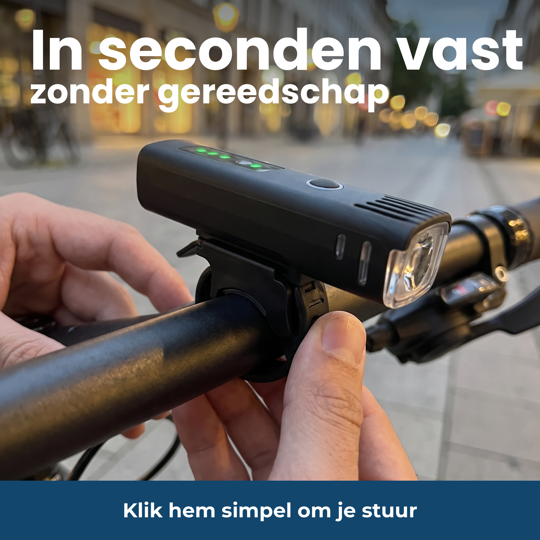 In seconden zonder gereedschap gemonteerd