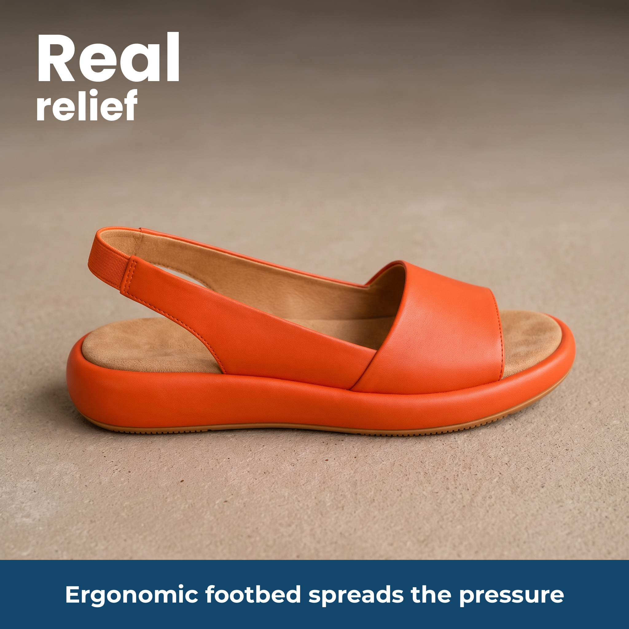 Real relief – Ergonomic footbed spreads the pressure