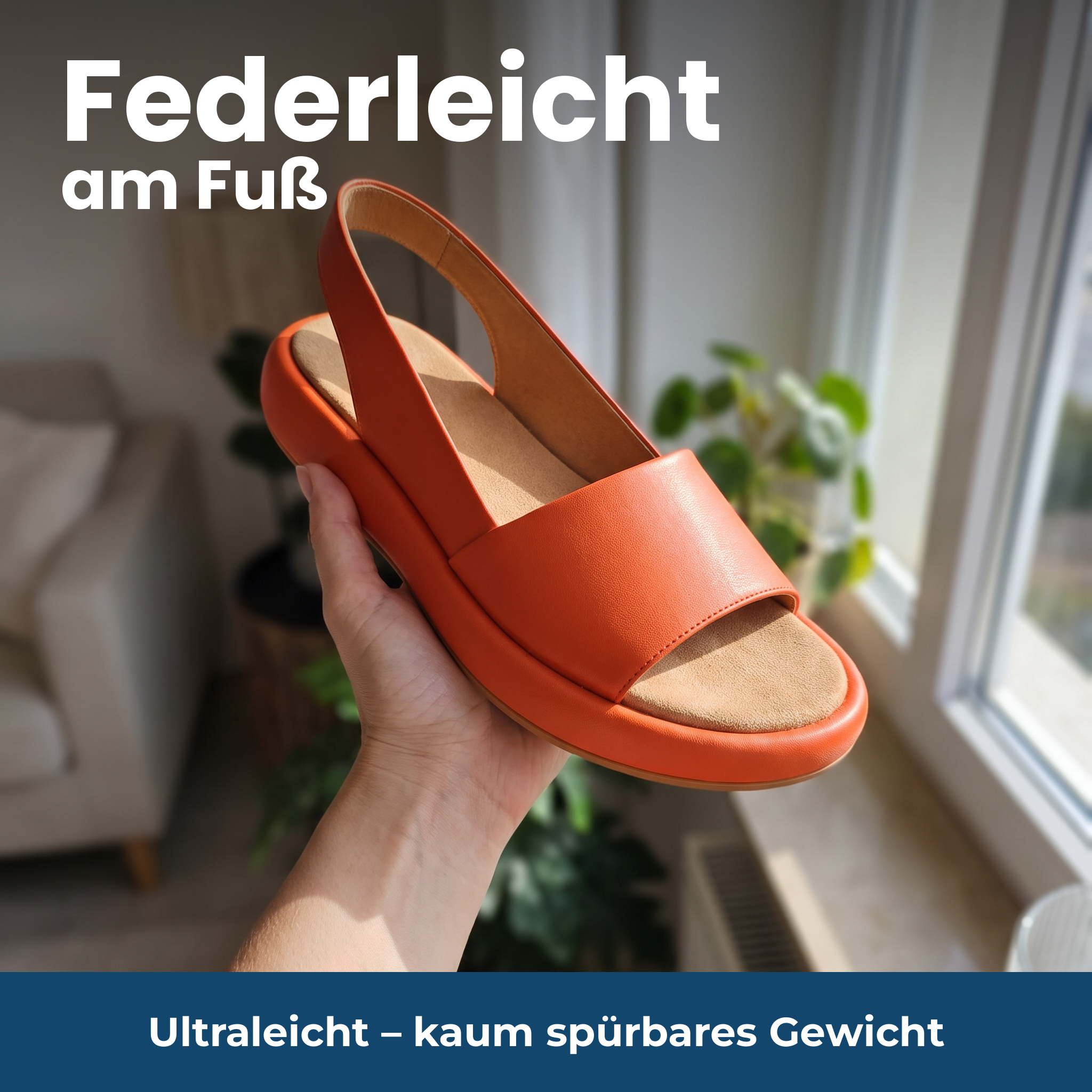 [de] Federleicht am Fuß – Ultraleicht – kaum spürbares Gewicht