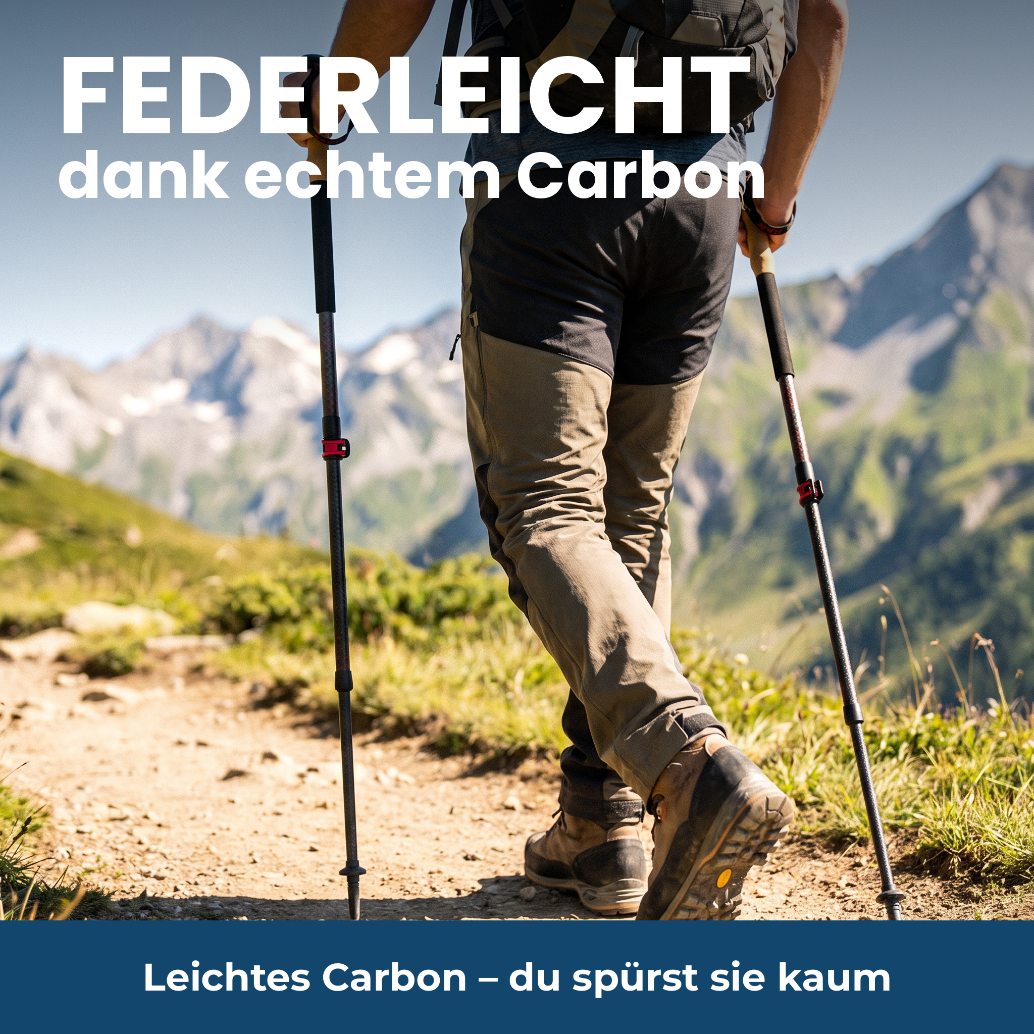 Federleichte Carbon-Wanderstöcke