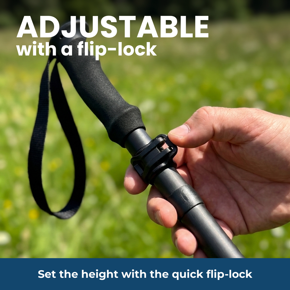 Adjustable with a flip-lock